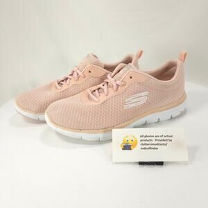 Skechers Flex Appeal 2.0 Athletic Lace Up Running Shoe Womens Size 8 12775 Pink